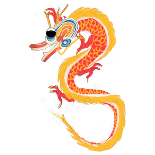 龙神兽吉祥过年喜庆PNG红金龙舞龙,免抠元素