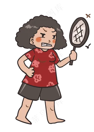 夏季拍苍蝇人物