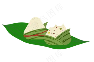 剥开的美味粽子插图