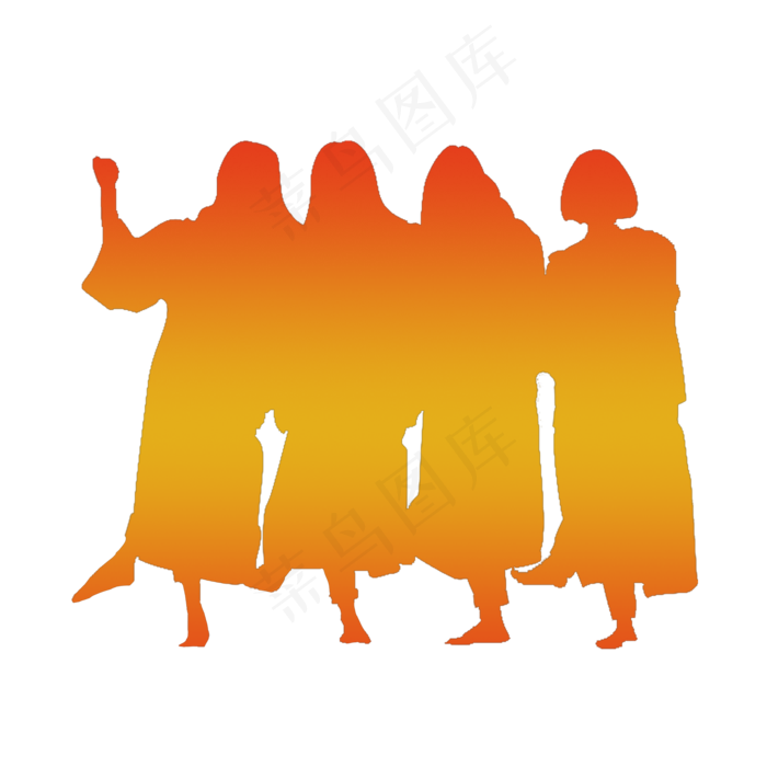 青春背影闺蜜橙色