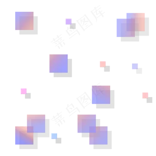 炫酷电商淘宝渐变几何漂浮元素PNG,免抠元素