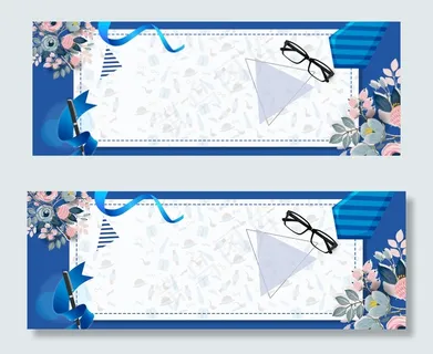 电商父亲节蓝色花卉促销banner
