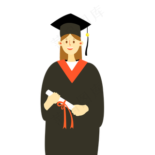 毕业季女孩身穿学士服