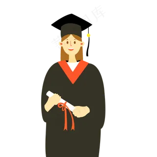 毕业季女孩身穿学士服