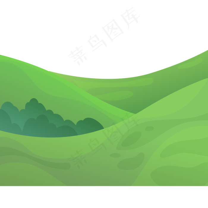 绿色的卡通草地植物