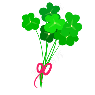 一束绿色三叶草插图