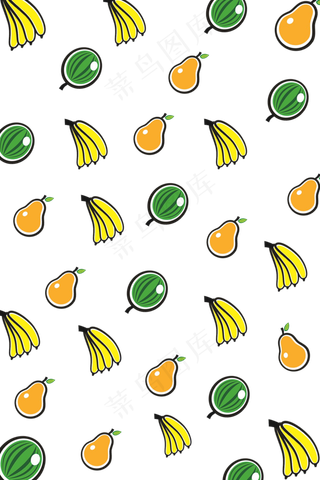 手绘多种水果底纹