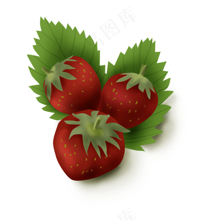 手绘夏季水果草莓