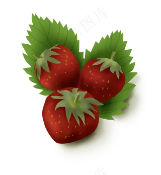 手绘夏季水果草莓