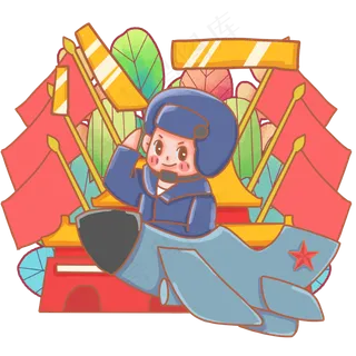 坐着飞机敬礼的空军