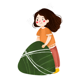 端午节粽子女孩设计素材