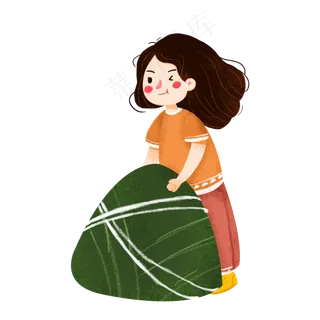 端午节粽子女孩设计素材