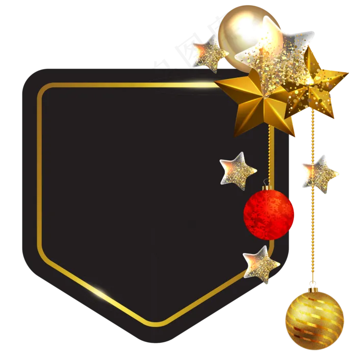 圣诞节五角星边框,免抠元素(2000*2000px 300 dpi )ai矢量模版下载