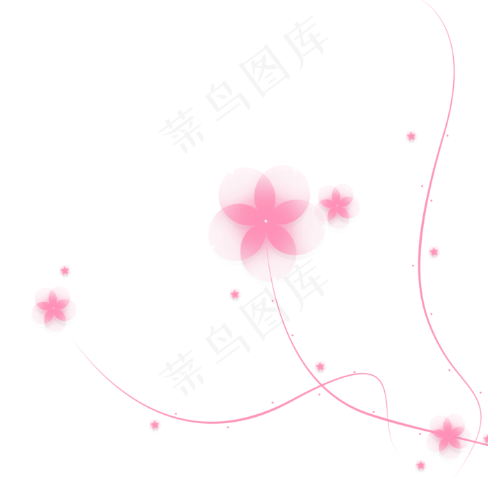 樱花唯美边框素材,免抠元素(2000X2000(DPI:300))psd模版下载