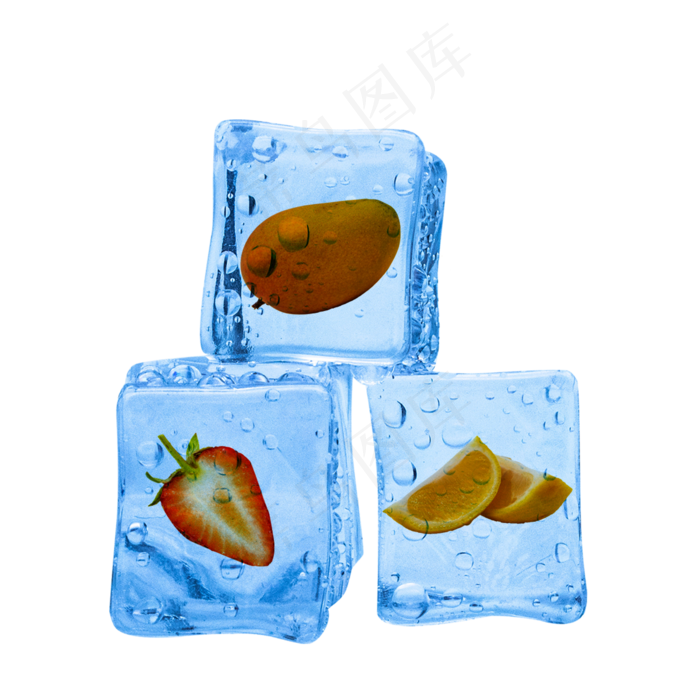 草莓橙子芒果冰块