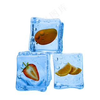 草莓橙子芒果冰块