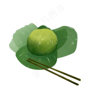 青团清明节小吃手绘,免抠元素