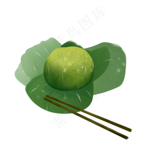 青团清明节小吃手绘,免抠元素