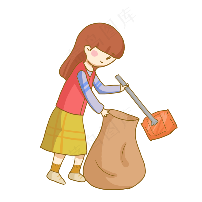 志愿者社区服务捡垃圾免抠PNG素材(2000*2000px 300 dpi )psd模版下载