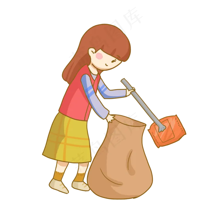 志愿者社区服务捡垃圾免抠PNG素材(2000*2000px 300 dpi )psd模版下载