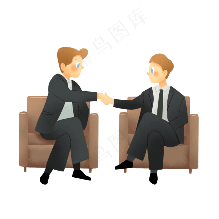商务人士握手谈话,免抠元素(2000*2000px 300 dpi )psd模版下载