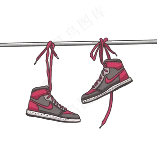 手绘水彩耐克运动鞋