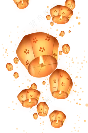 孔明灯花灯节