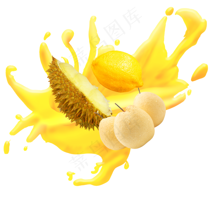 水果梨子柠檬榴莲(3000X3000(DPI:300))psd模版下载