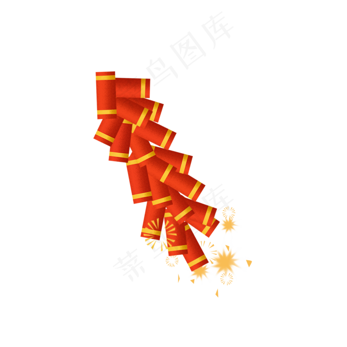 红色鞭炮中国风喜庆元素设计,免抠元素