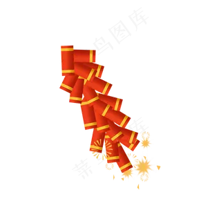 红色鞭炮中国风喜庆元素设计,免抠元素