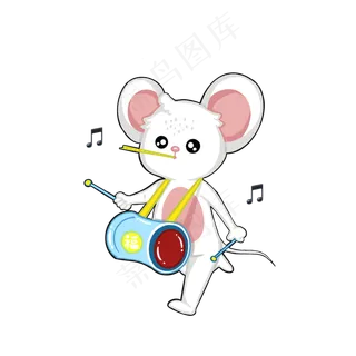 鼠年过年啦敲鼓,免抠元素