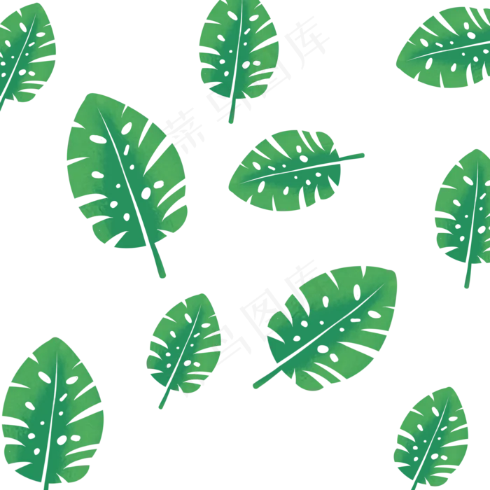 手绘棕榈叶子绿色植物叶子透明底(2000X2000(DPI:299))psd模版下载