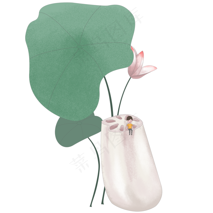 24节气之大暑插画png素材