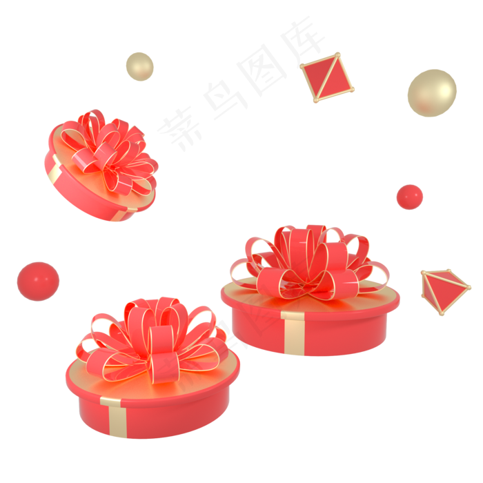 C4D红金色圆柱512母亲节长