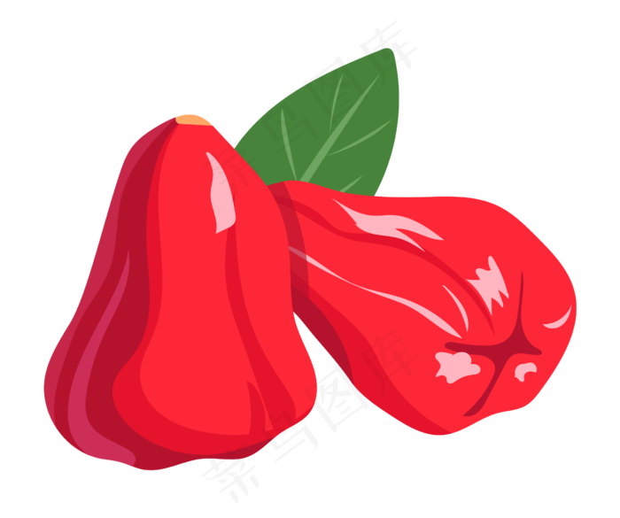 手绘春季水果莲雾,免抠元素