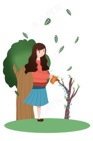 植树节人物和树木