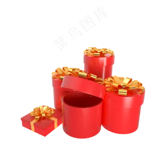 节日促销红色礼盒,免抠元素