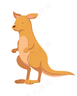 黄色动物袋鼠,免抠元素