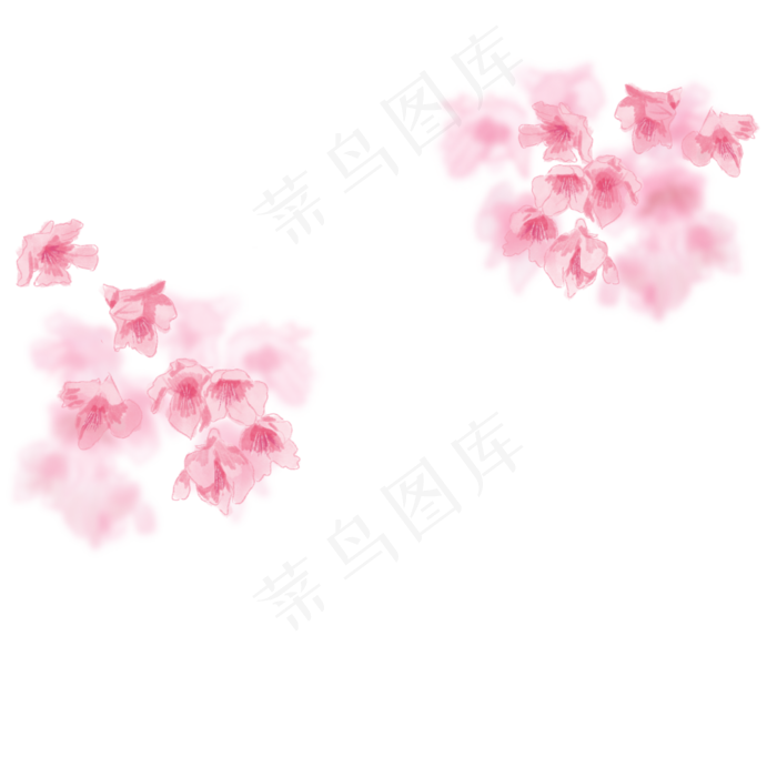 桃花烂漫情人节插画,免抠元素