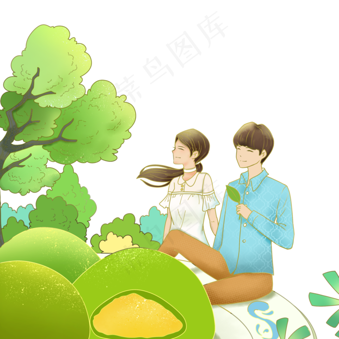 情侣清明节吃青团
