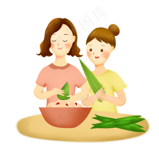 端午节一起包粽子