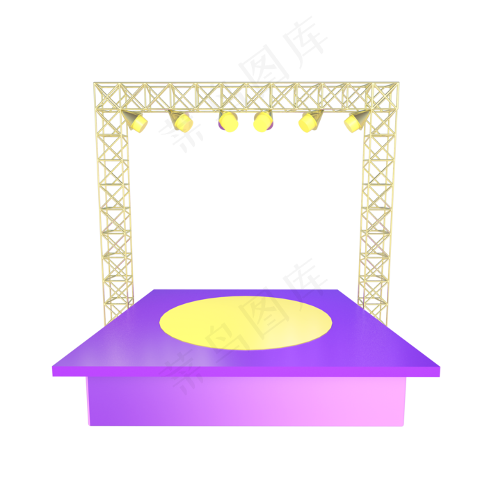 C4D立体电商舞台展架,免抠元素