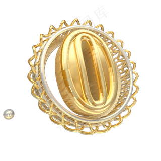 金色倒计时数字0可商用