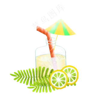 新鲜的饮料和水果免抠图