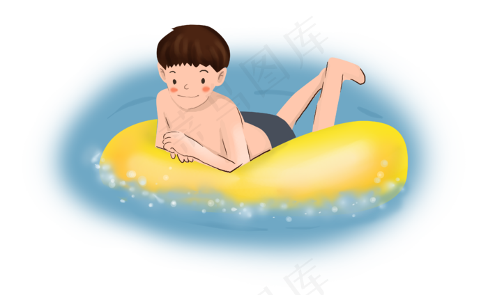 夏日沙滩游泳小男孩(4410X2670(DPI:300))psd模版下载