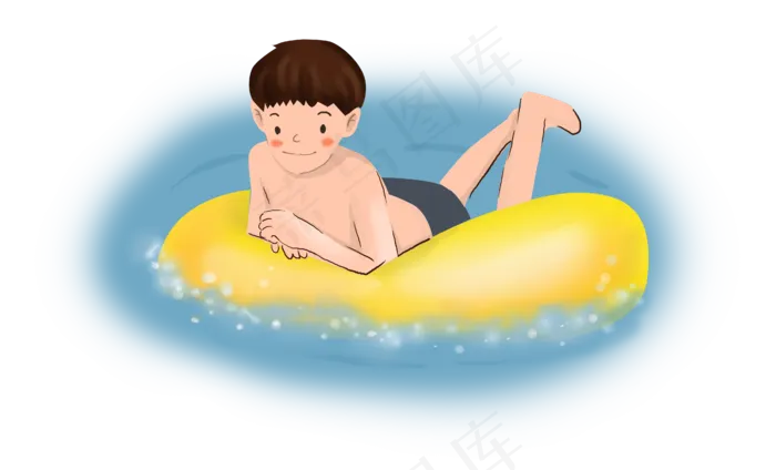 夏日沙滩游泳小男孩(4410X2670(DPI:300))psd模版下载