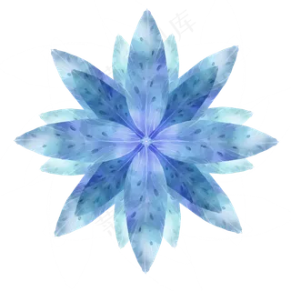 蓝色梦幻对称花朵