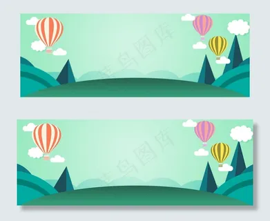 共建美好家园卡通手绘绿色banner