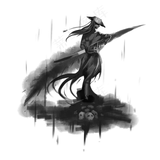 江湖侠客水墨,免抠元素