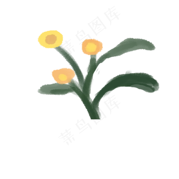 卡通黄色花朵下载(2000X2000(DPI:300))psd模版下载